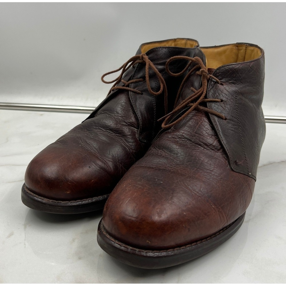 Handcrafted Brown Leather Chukka Boots Vibram Gumlite Sole Mens 11 3E 4892